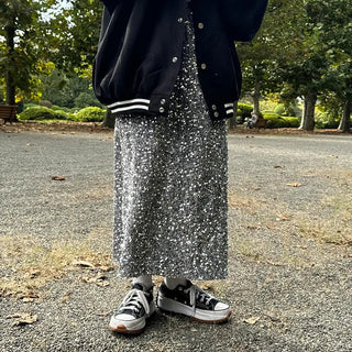 Sequined long skirt