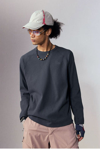 [Monterest] Waffle Knit Drop Shoulder Long Sleeve Tee