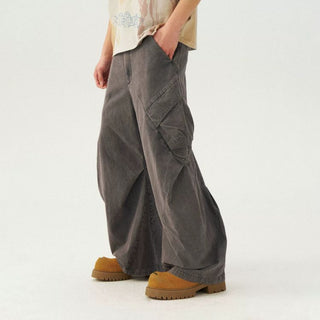 [Monterest] Washed Cotton Pleated Wide Leg Pants
