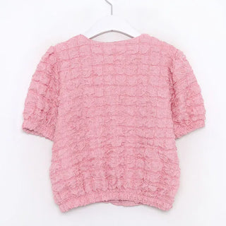 V-neck puff sleeve blouse