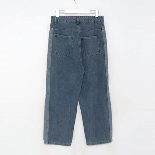 Side fringe denim pants