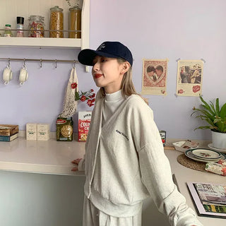 V-neck cotton cardigan