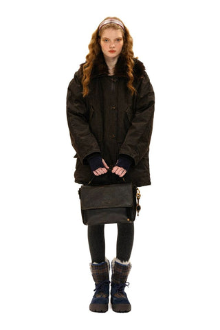 [Moromoro2] Plaid Fur-Lined Platform Snow  Boots