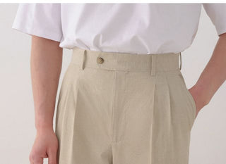[CULTUM] Wide Leg Pleated Trousers