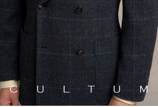 [CULTUM] 1930s Wool Herringbone Double Breasted Blazer