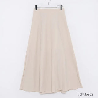 Pintuck flared long skirt