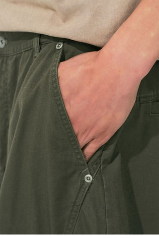 [Monterest] Washed Cotton Cropped Cargo Shorts