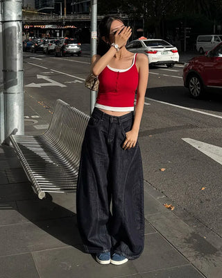 Layered two-tone sleeveless top