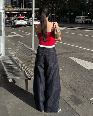 Layered two-tone sleeveless top