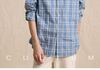 [CULTUM] Cotton Plaid Work Shirt with Pockets