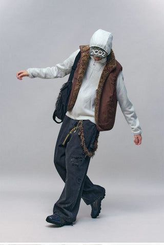 [Monterest] Reversible Fleece Stand Collar Vest