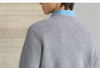 [CULTUM] Pure Wool V-Neck Knit Sweater