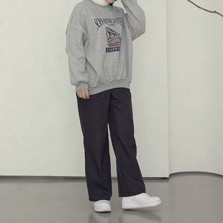 Lettering Print Oversized Sweatshirt