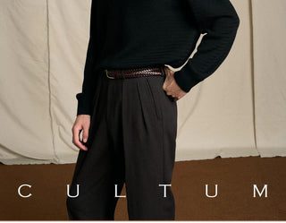 [CULTUM] Wool Blend Ivy Style Polo Knit Sweater