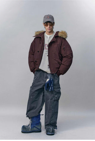 [Monterest] N2B Hooded Down Jacket with Fur Trim