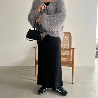 Long knit skirt