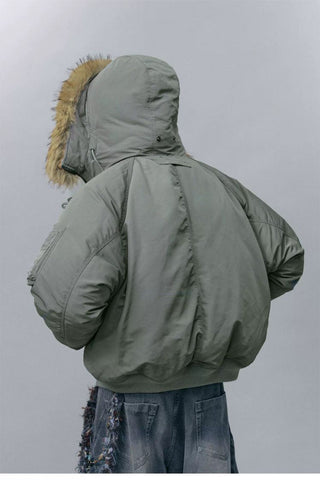 [Monterest] N2B Hooded Down Jacket with Fur Trim