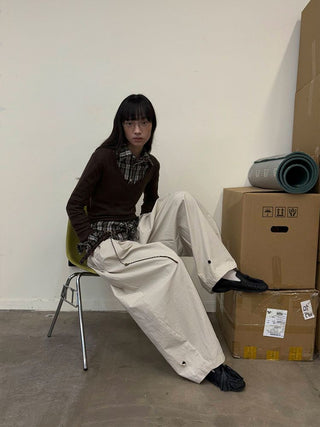 [NeverSeez] Pleated Wide-Leg Pants