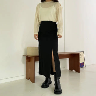 Slit long skirt