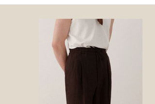 [CULTUM] Linen Drawstring Trousers