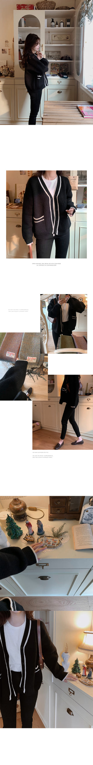 (basic/long) Brushed-back black skinny jeans - 3 sizes