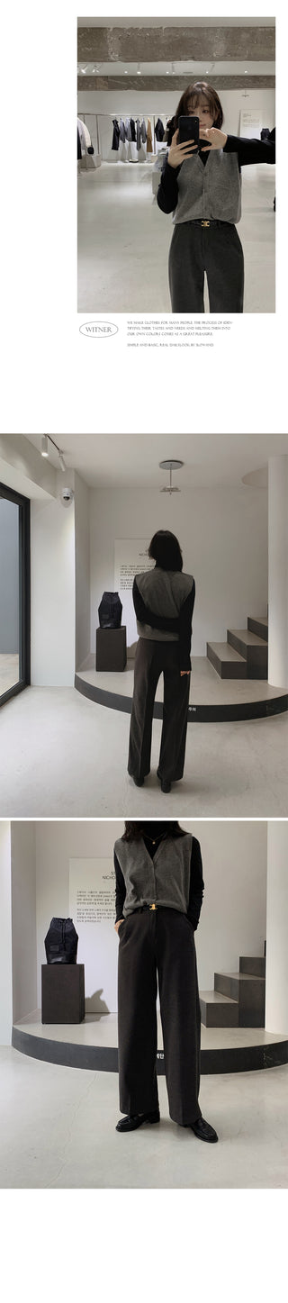 (basic/long) Wide Warmer Slacks - 4 sizes