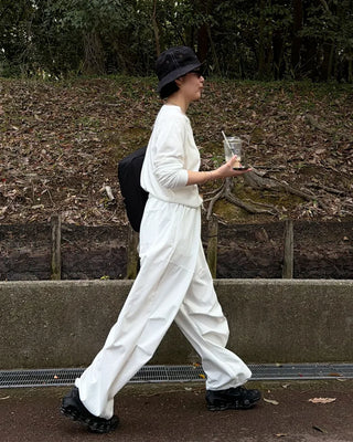 Elastic waist parachute pants