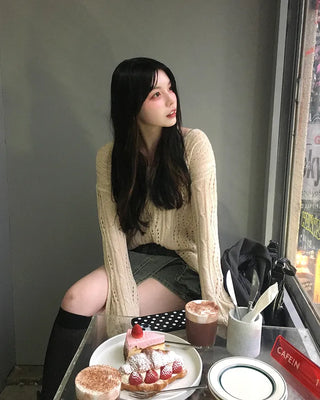 See-through perforated knit