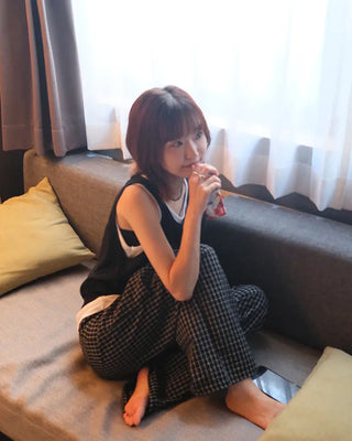 Checked Banding Pants