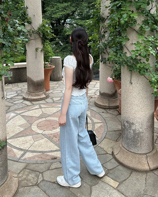 Straight summer denim pants