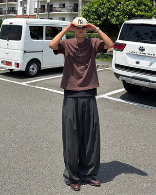 Pinstripe two-pleat slacks