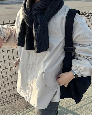 Rib-knit scarf