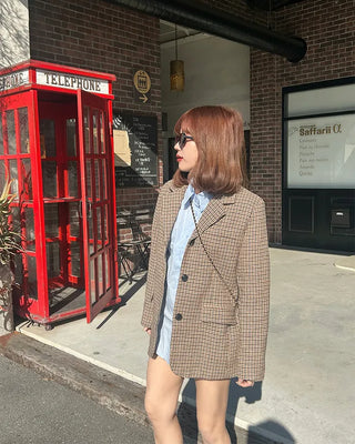 Oversized check jacket
