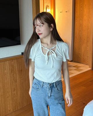 Polka Dot Tie Short-Sleeve T-Shirt