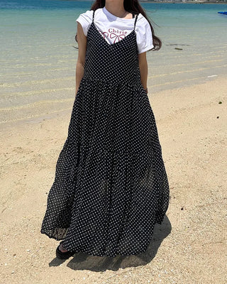 [BEST 50] Sheer Dot Long Dress