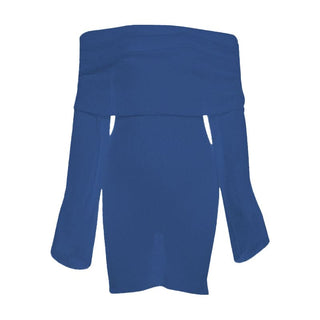 Long sleeve off shoulder knitted mini dress