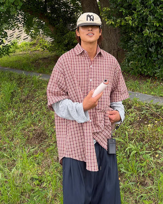 Checked half shirt