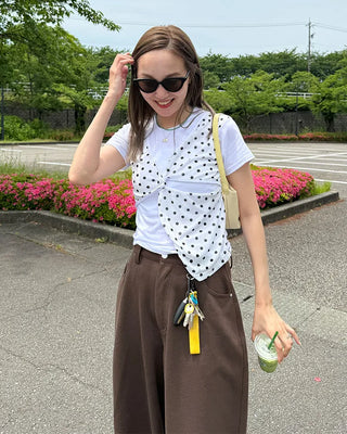 Dot Twist Round Neck T-Shirt