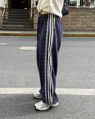 Lace-line sweatpants