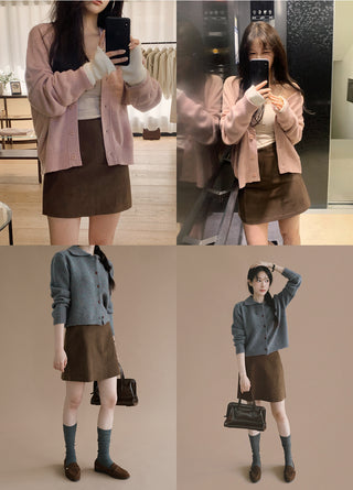Button-point peach skirt - 3 sizes