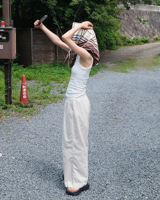 Two-pleat cotton pants