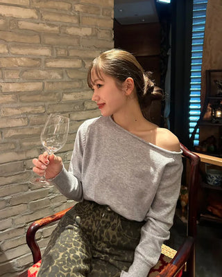 Asymmetrical Off-Shoulder Knit