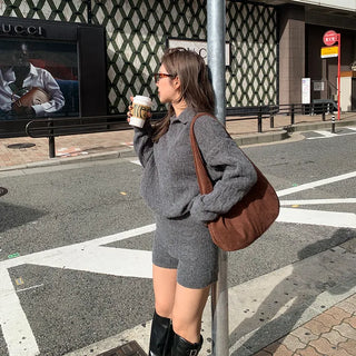 Daily Suede Shoulder Bag