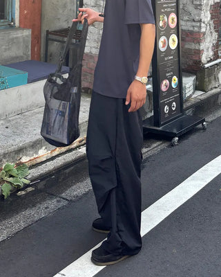 Side-tuck snap-button pants