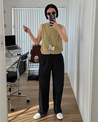 Seersucker Stripe Banding Pants