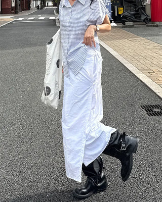 Wrap Ribbon Long Skirt