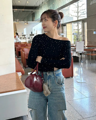 Cubic Off-Shoulder T-Shirt