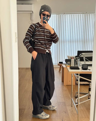 Striped Round Cardigan