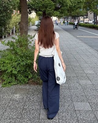 Pleated Wave Half Sleeve T-Shirt