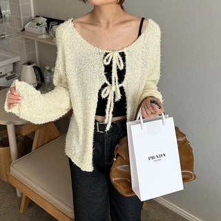 Boucle Double Ribbon Cardigan